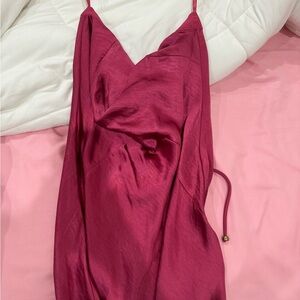 Satin slip cow neck dress